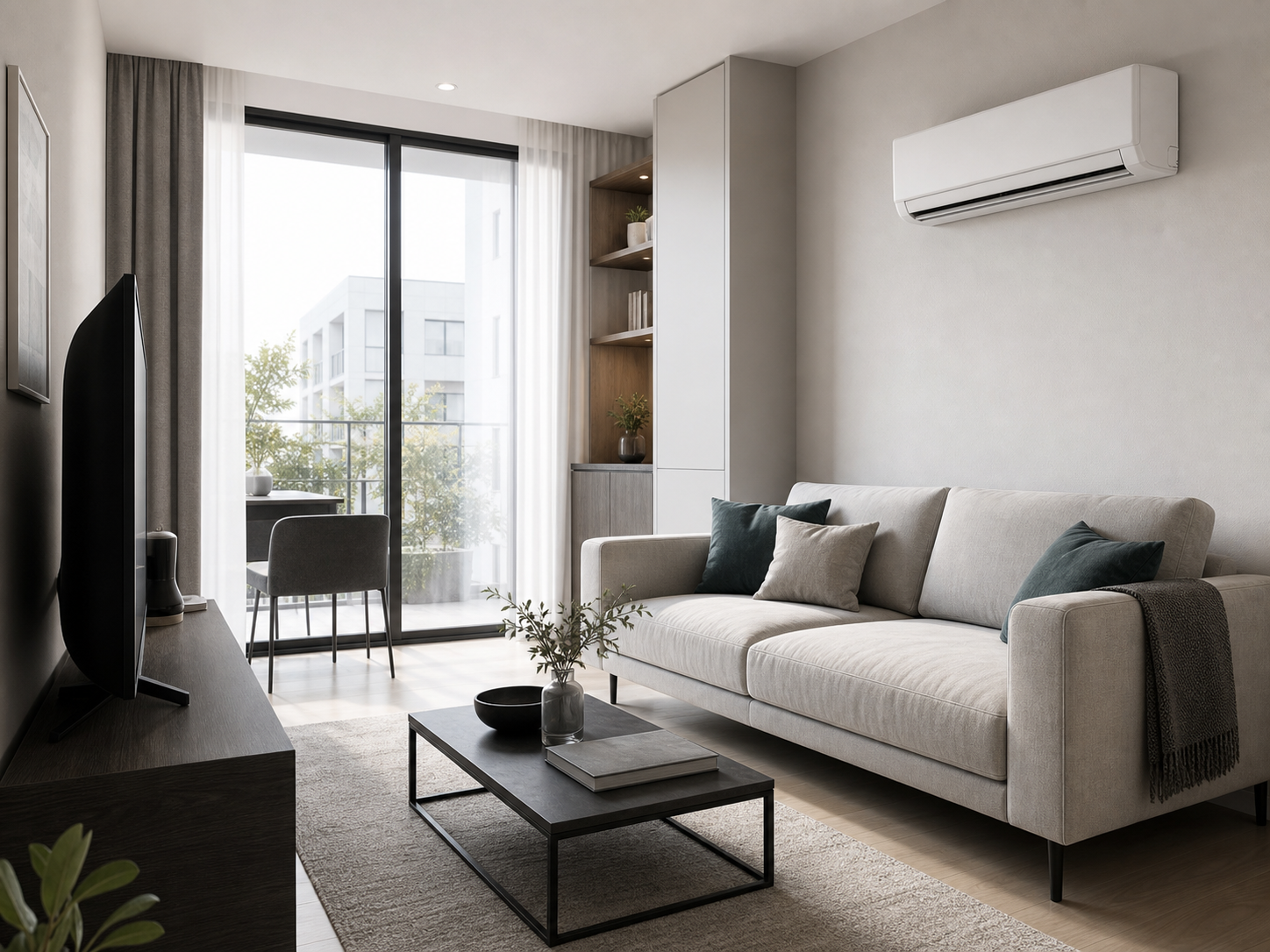 Compact apartment with climate and display products